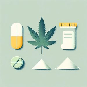 various illicit drugs illustration